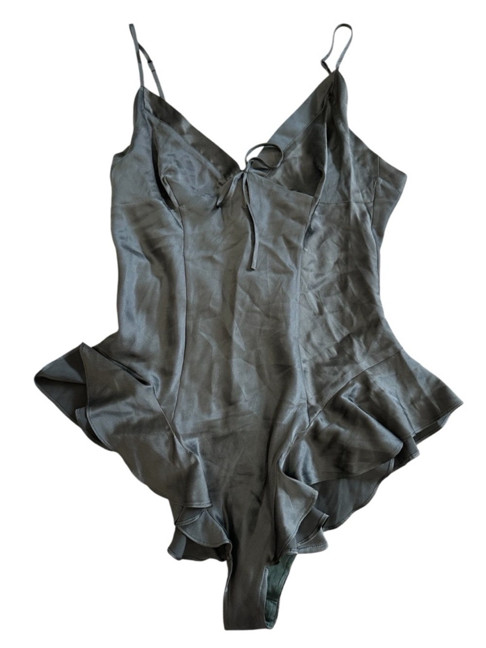 SKIMS Gunmetal Silk Teddy Size L - Picture 2 of 4